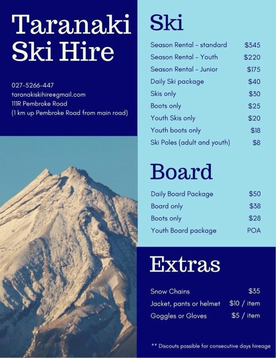 Taranaki Ski Hire